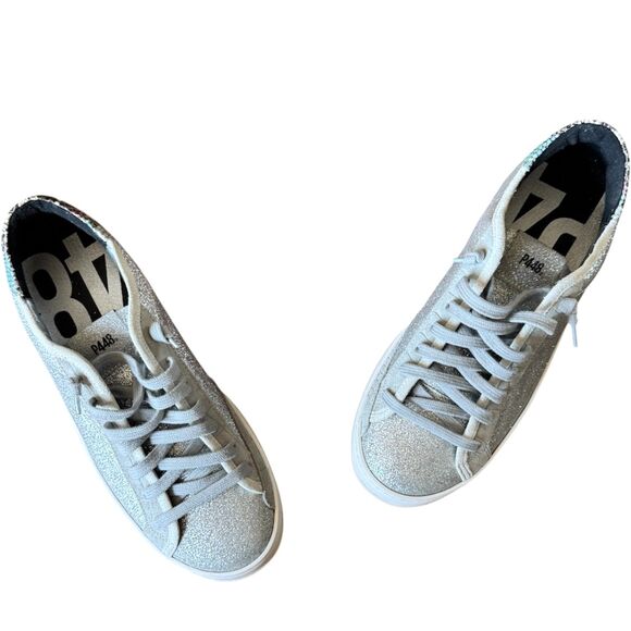 P448 Johnny Sneaker in Glitter Ice Python Sneaker EU 40 US 9.5-10 Sparkle Italy - Picture 1 of 13